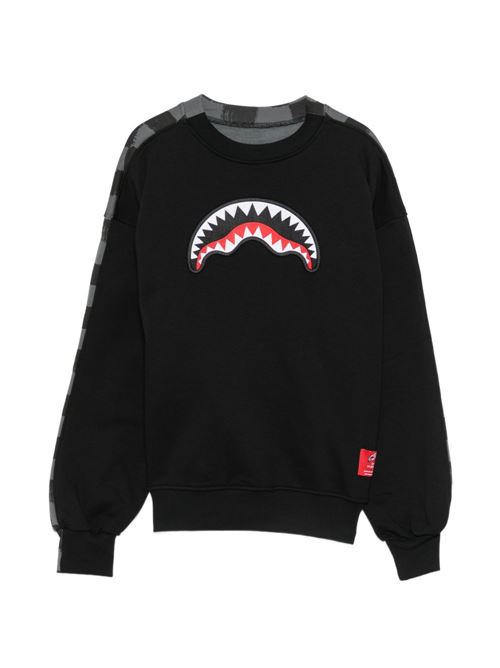 Felpa bambino Sprayground nera con applicazione shark mouth Sprayground kids | SPY1540GBLKX